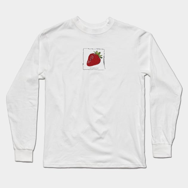 Cute little strawberry illustration Long Sleeve T-Shirt by Window House